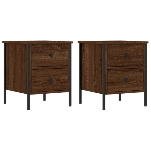 Tables De Chevet 2pcs Chêne Marron 40x42x50cm Bois Contreplaqué