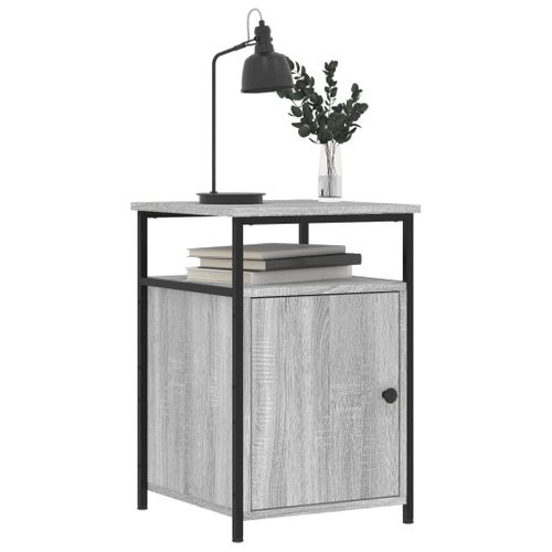 Table De Chevet Sonoma Gris 40x42x60 Cm Bois Contreplaqué