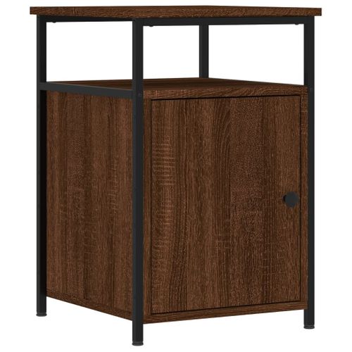 Table De Chevet Chêne Marron 40x42x60 Cm Bois Contreplaqué