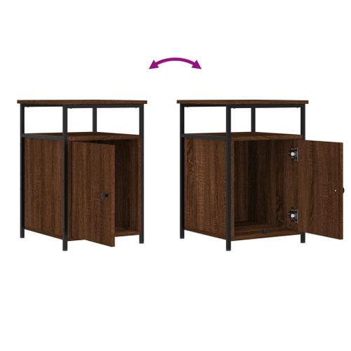 Table De Chevet Chêne Marron 40x42x60 Cm Bois Contreplaqué