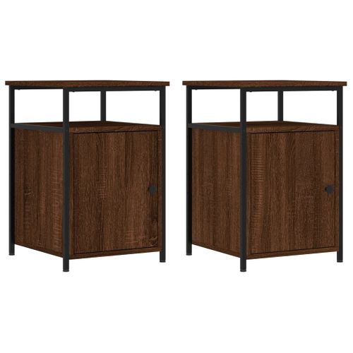 Tables De Chevet 2pcs Chêne Marron 40x42x60cm Bois Contreplaqué