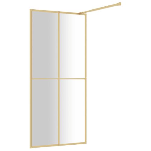 Paroi De Douche Avec Verre Esg Transparent Doré 100x195 Cm