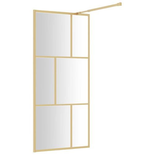 Paroi De Douche Avec Verre Esg Transparent Doré 90x195 Cm