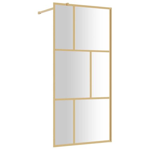 Paroi De Douche Avec Verre Esg Transparent Doré 90x195 Cm