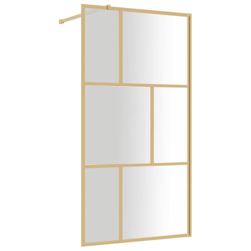 Paroi De Douche Avec Verre Esg Transparent Doré 115x195 Cm