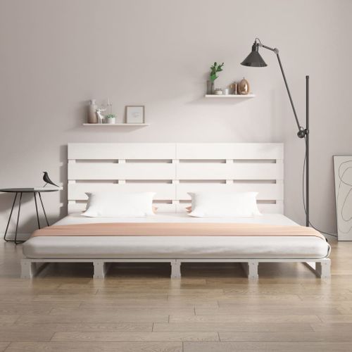 Cadre De Lit Sans Matelas Blanc 140x190 Cm Bois De Pin Massif