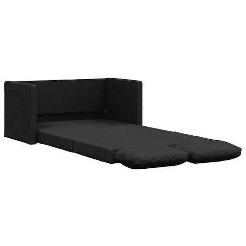 Canapé-lit 2-en-1 Tissu Noir 112x174x55 Cm Avec Coussin