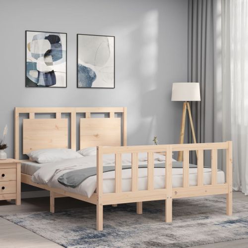 Cadre De Lit Sans Matelas Bois De Pin Massif 120x190 Cm