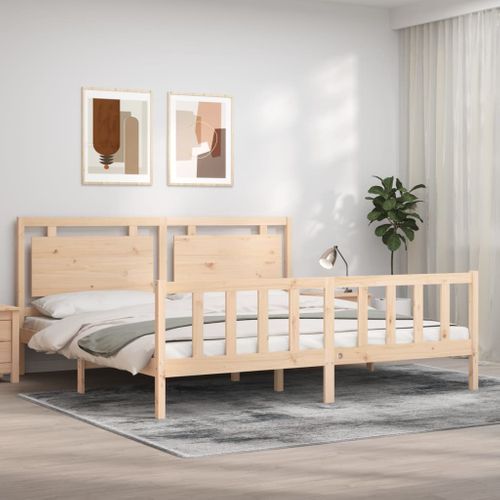 Cadre De Lit Sans Matelas 200x200 Cm Bois Massif De Pin