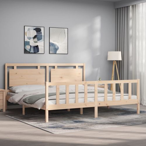 Cadre De Lit Sans Matelas 200x200 Cm Bois Massif De Pin