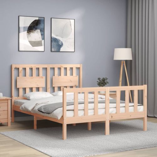 Cadre De Lit Sans Matelas Bois De Pin Massif 120x190 Cm