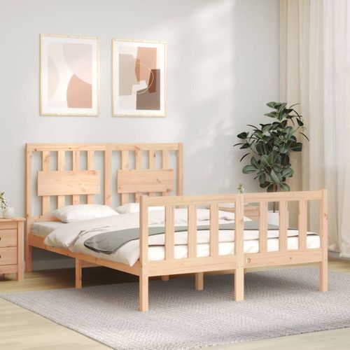 Cadre De Lit Sans Matelas Bois De Pin Massif 120x190 Cm
