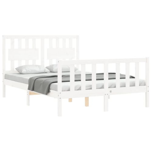 Cadre De Lit Sans Matelas Blanc 120x200 Cm Bois De Pin Massif
