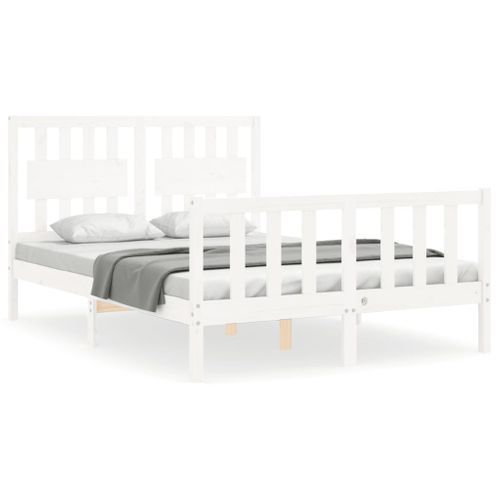 Cadre De Lit Sans Matelas Blanc 120x200 Cm Bois De Pin Massif