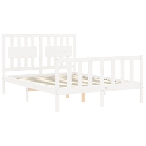 Cadre De Lit Sans Matelas Blanc 120x200 Cm Bois De Pin Massif