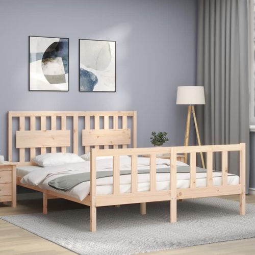 Cadre De Lit Sans Matelas 160x200 Cm Bois Massif De Pin