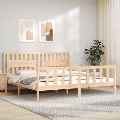 Cadre De Lit Sans Matelas 200x200 Cm Bois Massif De Pin