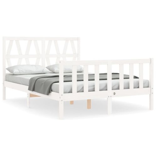 Cadre De Lit Sans Matelas Blanc 120x200 Cm Bois De Pin Massif