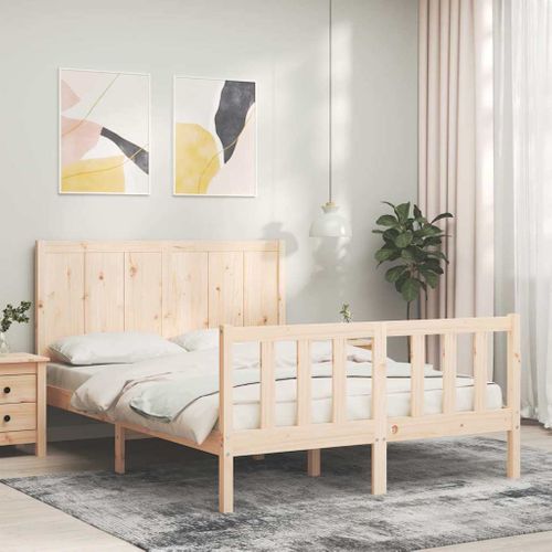 Cadre De Lit Sans Matelas Bois De Pin Massif 120x190 Cm