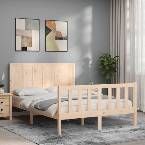 Cadre De Lit Sans Matelas Bois De Pin Massif 120x190 Cm