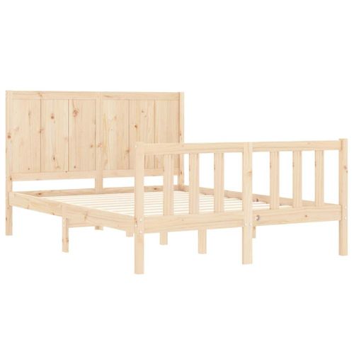 Cadre De Lit Sans Matelas Bois De Pin Massif 120x190 Cm