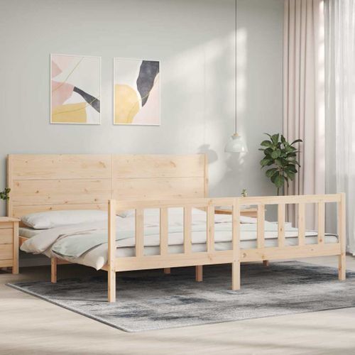 Cadre De Lit Sans Matelas 200x200 Cm Bois Massif De Pin