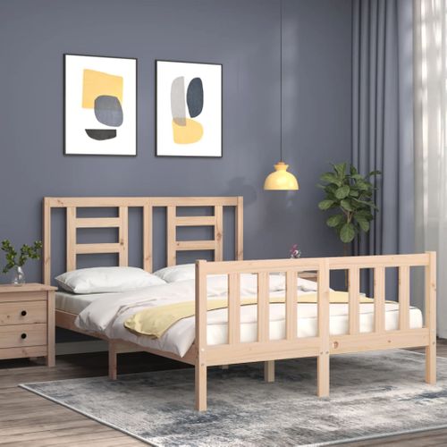 Cadre De Lit Sans Matelas 140x200 Cm Bois Massif De Pin