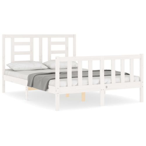 Cadre De Lit Sans Matelas Blanc 140x200 Cm Bois De Pin Massif