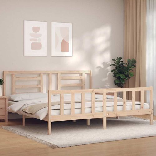 Cadre De Lit Sans Matelas 200x200 Cm Bois Massif De Pin