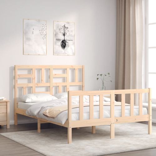 Cadre De Lit Sans Matelas Bois De Pin Massif 120x190 Cm