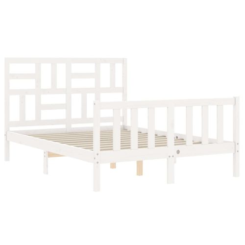 Cadre De Lit Sans Matelas Blanc 140x190 Cm Bois De Pin Massif