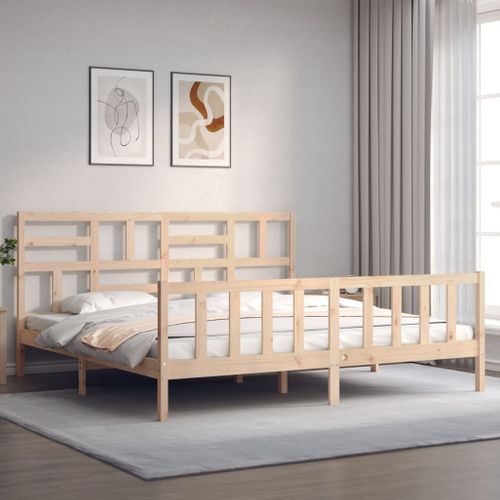 Cadre De Lit Sans Matelas 200x200 Cm Bois Massif De Pin