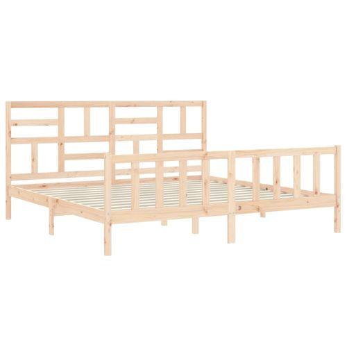 Cadre De Lit Sans Matelas 200x200 Cm Bois Massif De Pin