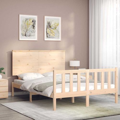 Cadre De Lit Sans Matelas 140x190 Cm Bois De Pin Massif