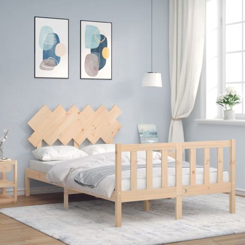 Cadre De Lit Sans Matelas Bois De Pin Massif 120x190 Cm