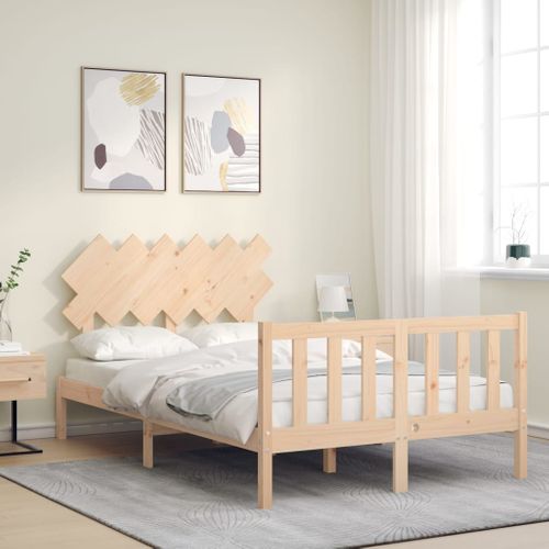 Cadre De Lit Sans Matelas Bois De Pin Massif 120x190 Cm