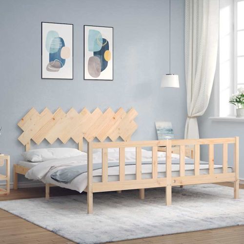 Cadre De Lit Sans Matelas Bois Massif De Pin 180x200 Cm