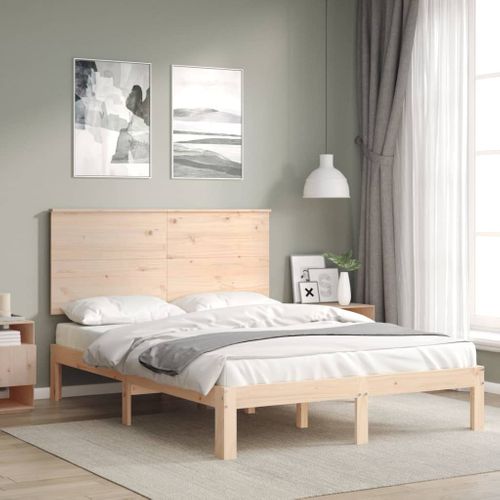 Cadre De Lit Sans Matelas 140x200 Cm Bois Massif De Pin