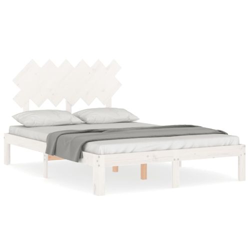 Cadre De Lit Sans Matelas Blanc 120x200 Cm Bois De Pin Massif