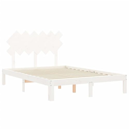 Cadre De Lit Sans Matelas Blanc 120x200 Cm Bois De Pin Massif