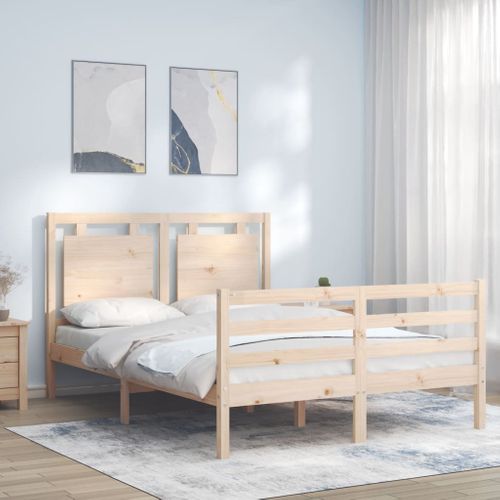 Cadre De Lit Sans Matelas Bois Massif 120x190 Cm