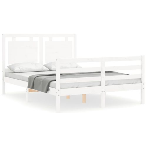 Cadre De Lit Sans Matelas Blanc 120x200 Cm Bois Massif