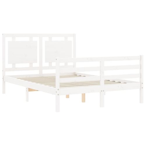 Cadre De Lit Sans Matelas Blanc 120x200 Cm Bois Massif