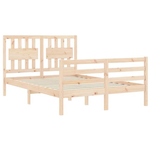 Cadre De Lit Sans Matelas Bois Massif 120x190 Cm