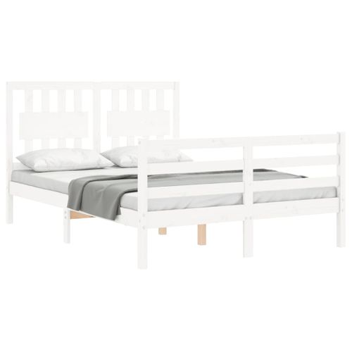 Cadre De Lit Sans Matelas Blanc 120x200 Cm Bois Massif