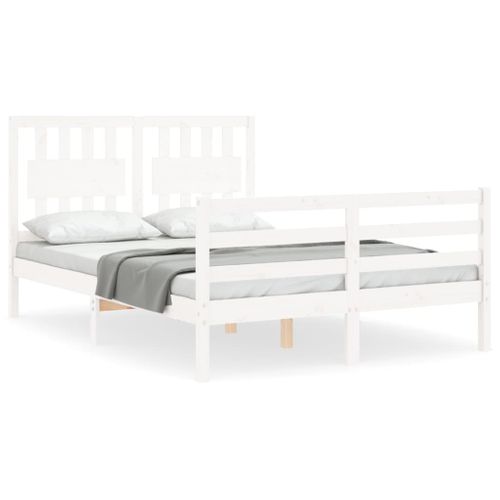 Cadre De Lit Sans Matelas Blanc 120x200 Cm Bois Massif