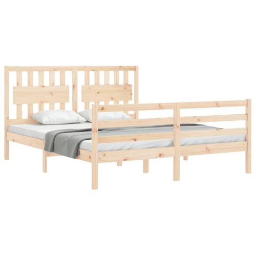 Cadre De Lit Sans Matelas 160x200 Cm Bois Massif