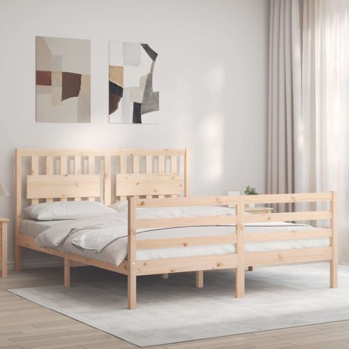 Cadre De Lit Sans Matelas 160x200 Cm Bois Massif