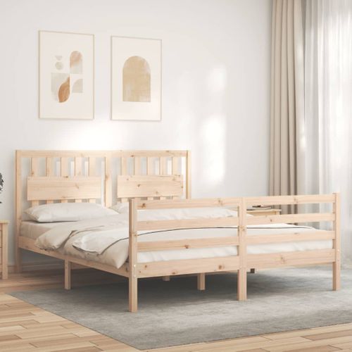Cadre De Lit Sans Matelas 160x200 Cm Bois Massif