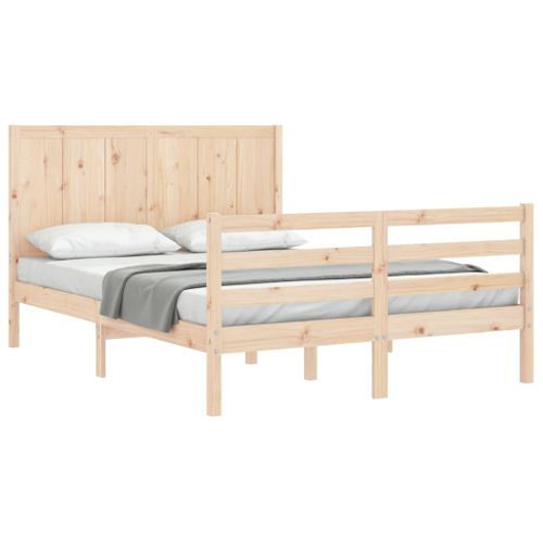 Cadre De Lit Sans Matelas Bois Massif 120x190 Cm